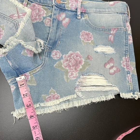 Hollister High Rise Short Short Vintage Stretch Jean Shorts Floral Distr… - Picture 10 of 12